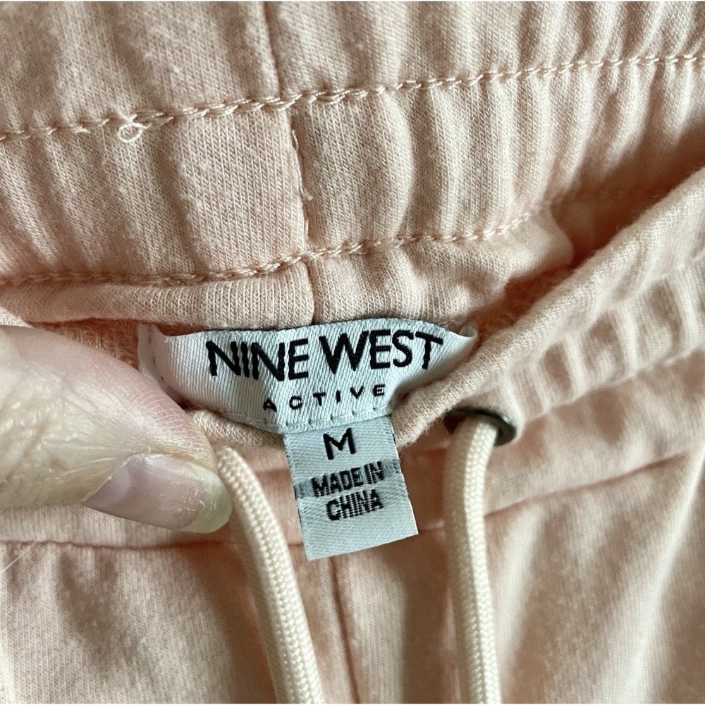 Nine West Women's Blush Pink Joggers Mesh Panels Size M Athleisure Sporty Gym - Picture 5 of 9